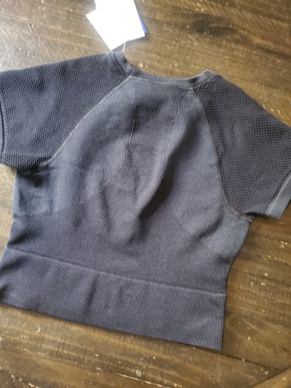 JoyLab Black Textured Short-Sleeve Crop Top - Picture 2 of 4